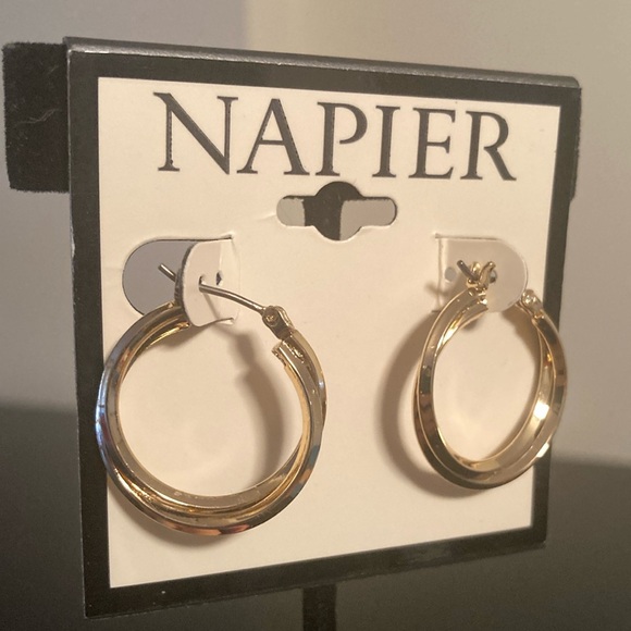 Napier Classic Gold-Tone Hoop Earrings - Picture 1 of 1